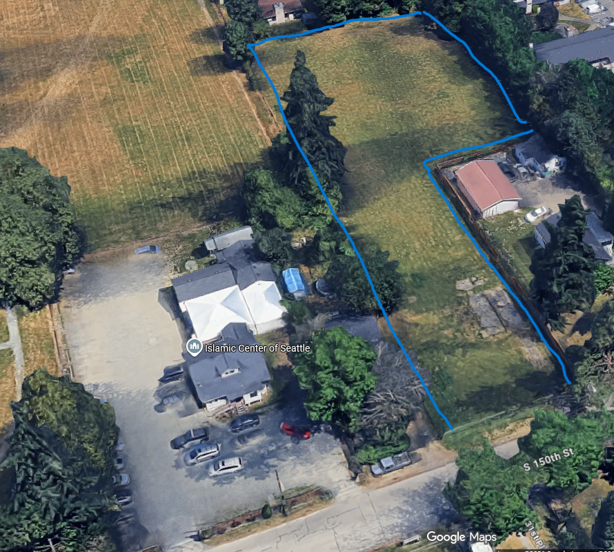 Aerial site map of the future Masjid As-Salaam build site